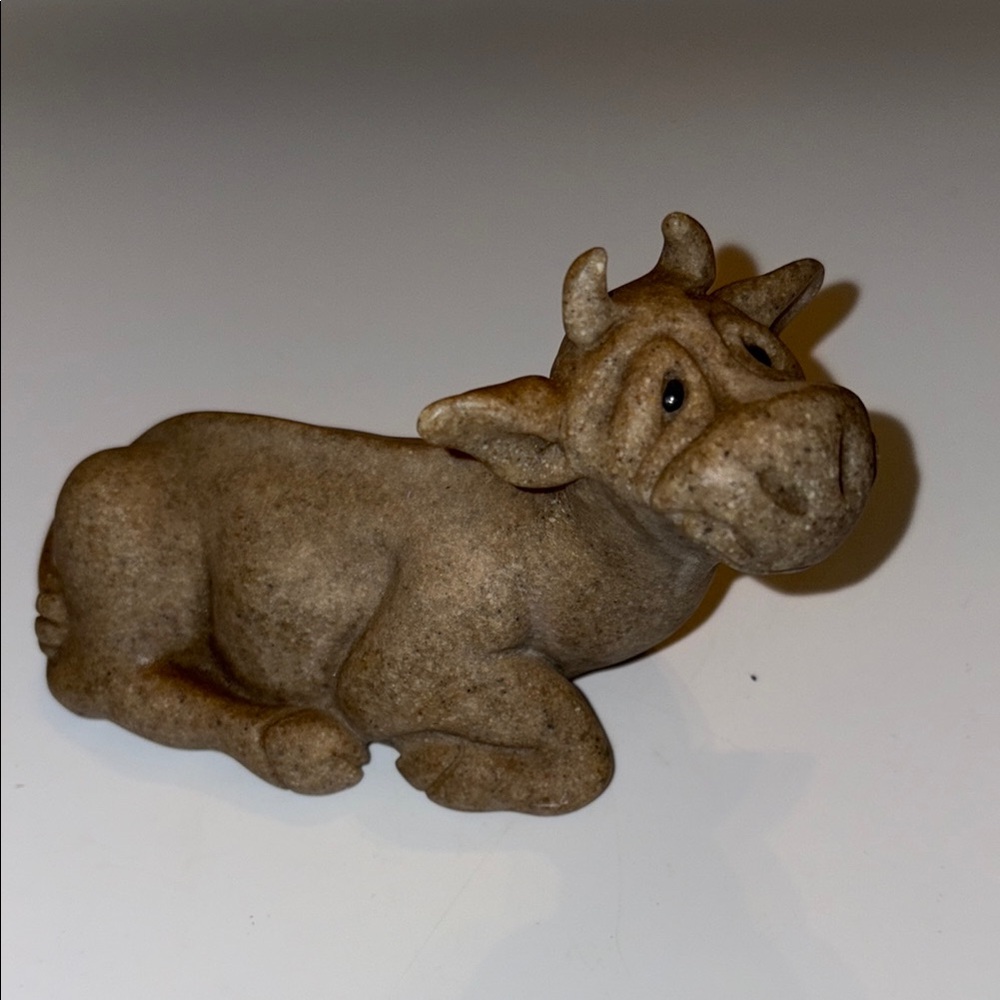 Quarry Critters Adorable Brown Cow Figurine “Casey”